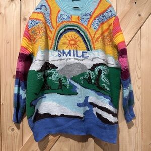Colorful Graphic Knit Sweater